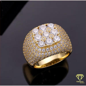 Bague de luxe en argent 925 avec diamant de laboratoire et design supérieur en grappe brillante pour la vente en gros de bijoux - Product Image 3