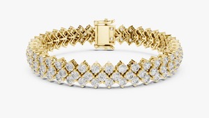 Pulsera de tenis de oro amarillo de 14K con diamantes cultivados en laboratorio en cruz - Product Image 3