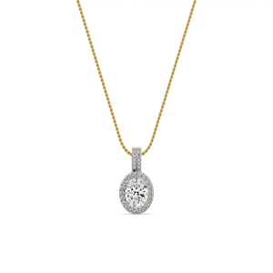Collier pendentif en or massif 18 carats pour femme, diamant taille brillant rond, chaîne torsadée, style classique, bijoux raffinés - Product Image 3