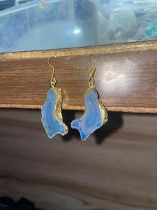 High Quality Druzy Stone for Earring Wire Making Natural <b>Brass</b> Earrings Wholesale - Product Image 1