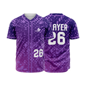 Camisetas de Béisbol Personalizadas con Impresión Digital, Transpirables, de Manga Corta, de Secado Rápido, Unisex, 100% Poliéster, para Equipos Deportivos de Adultos - Product Image 3