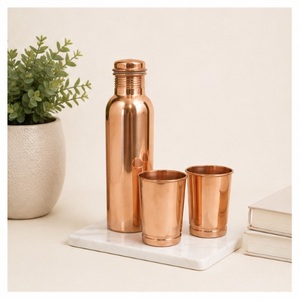 Pure Copper Water Bottle <b>Drinkware</b> for Yoga Health Wellness Eco-Friendly Handcrafted Copper Bottle In Economically Priced - Product Image 2