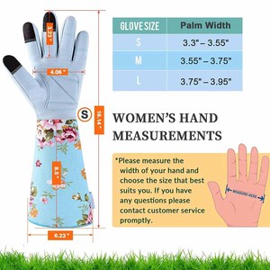 Guantes de Jardinería Resistentes con Puño Largo para Mujer, Diseño Floral, con Pantalla Táctil, Protección Contra Espinas - Product Image 4