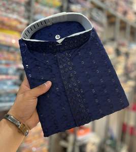 Conjunto de Kurta Larga de Rayón de 14 kg para Mujer al por Mayor con Trabajo de Lentejuelas Chikankari y Pijama de Algodón Raymond - Product Image 3