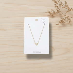 Collana con cuore di diamante bianco Zi, placcata in oro, in acciaio inossidabile, per donna. - Product Image 2