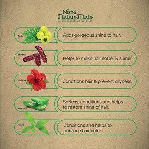 Tinte para el Cabello en Polvo a Base de Henna Nisha Nature Mate, Color Negro Natural sin Amoníaco para Mujeres y Hombres, 2.12oz (60g) - Product Image 3