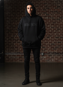 Felpa con Cappuccio Arcane da Uomo, Vestibilità Regolare, Nera, 100% Cotone French Terry, Casual, con Logo Frontale e Tasca, per l'Inverno, 300g - Product Image 4
