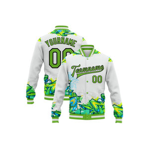 Chaqueta Varsity para Hombre, Impresión por Transferencia de Calor, Nombre del Equipo, Número, Diseño Casual de Invierno, Transpirable, Poliéster/Algodón, Cuello Alto - Product Image 6