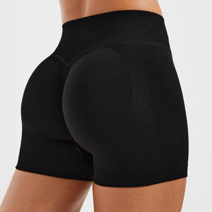 Pantalones cortos deportivos de compresión de alta elasticidad para mujer – Pantalones cortos transpirables de cintura alta para gimnasio, correr y practicar yoga - Product Image 1