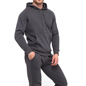 Conjunto Deportivo de Algodón para Hombre, Corte Ajustado, con Logotipo Personalizado, Chaqueta y Pantalón de Felpa, Diseño Liso, para Invierno, Venta al Por Mayor - Product Image 5