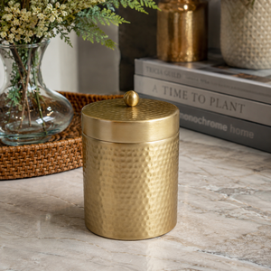 Hammered Brass Storage Canister with Lid Decorative Kitchen Counter <b>Jar</b> for Coffee Tea Sugar <b>Cookies</b> Dry Food Container OEM - Product Image 4