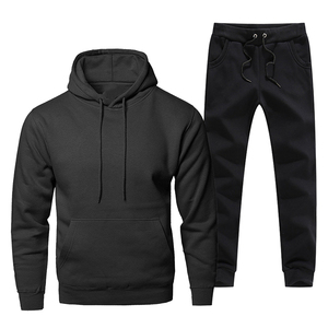 Ensemble de survêtement décontracté pour homme en molleton de coton, sweat à capuche et pantalon de jogging, fermeture éclair intégrale, tenue de sport personnalisée - Product Image 2