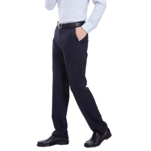 Pantalon de costume formel pour homme, coupe slim, taille haute, jambe droite, en polyester, avec blazer - Product Image 4