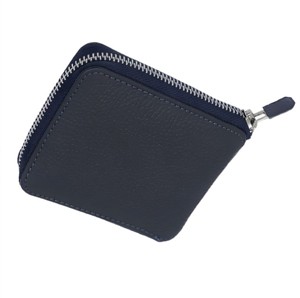 2026 High Quality Genuine Leather Men's <b>Wallet</b> Navy Blue Bi-Fold Closure Short Length Lightweight Fashion Daily OEM Custom Logo - Product Image 5