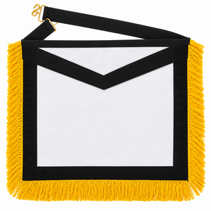 Badge maçonnique Royal Arch brodé en cuir, tissu blanc résistant à l'eau, bordure noire, franges jaunes, croix, insignes cérémoniels - Product Image 6