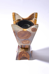 Porte-encens artisanal ArtisanVibe Mabkhara en résine exclusive et bois de séquoia, Bakhoor AVBB201, encens indien de l'Uttar Pradesh - Product Image 1