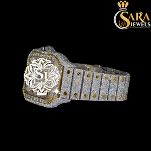 นาฬิกาสแตนเลสสีขาวเพชรเย็นนาฬิกาหรูหราโดดเด่นพร้อมประกายแวววาว - Product Image 2