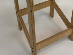 Taburete de bar de madera minimalista nórdico de venta al por mayor, directo de fábrica, silla de mostrador de contrachapado curvado de madera de abedul, taburete alto de madera. - Product Image 5