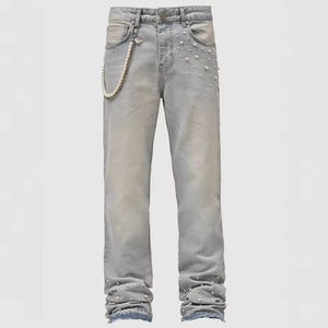 Pantalones Vaqueros de Estilo Casual Urbano para Hombre, Pantalones Rectos de Mezclilla, Nuevo Diseño Apilado Elástico Lavado Transfronterizo, Pantalones de Otoño - Product Image 2