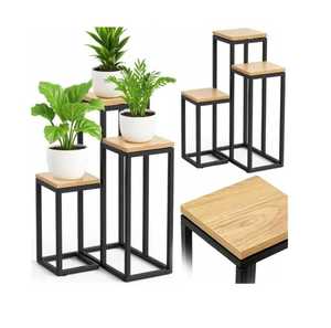 Modernos Soportes de Acero Inoxidable para Plantas de Interior con Base Blanca y Marco Negro, Lavables, Novedad para Navidad - Product Image 5