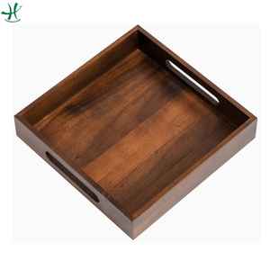 Plateau de service en bois personnalisé de qualité supérieure, écologique, durable, sûr, style moderne, pour les mariages, les fêtes, le petit-déjeuner, plateau décoratif - Product Image 2