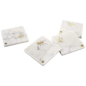 Posavasos de Té de Mármol Natural Ecológicos, Duraderos y Lavables, Juego de Posavasos Promocionales de Piedra para Bebidas - Product Image 1