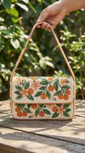 Bolso de Mujer MSR Hecho a Mano con Cuentas, Diseño de Flor Cítrica, Estilo Bohemio, Ecológico y Ligero, para Bodas/Fiestas/Uso Diario - Product Image 1