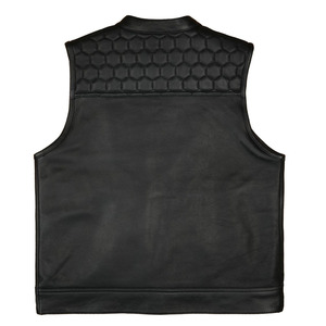 Gilet de moto réversible sans manches en cuir véritable pour homme, personnalisable, multi-poches, imperméable - Product Image 5