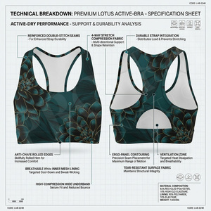 เสื้อชั้นในกีฬาแบบมีฟองน้ำเสริมทรง รุ่น Racerback พิมพ์ลายได้ตามต้องการ แข็งแรง ทนทาน สวมใส่สบาย เหมาะสำหรับออกกำลังกาย โยคะ ฟิตเนส ผ้าระบายอากาศ ยืดหยุ่นได้ดี - Product Image 2