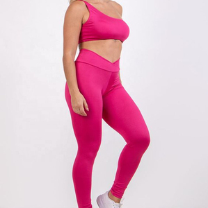 New Arrival <b>Women's</b> 2-Piece Yoga Suits Workout Gym Sets Mid-Waisted Breathable Spandex/Polyester <b>Leggings</b> Drawstring Closure Set - Product Image 4