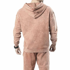 Ensemble de survêtement deux pièces personnalisé pour homme, broderie vintage, sweat à capuche et pantalon de survêtement en molleton délavé à l'acide, imprimé, grande taille, hiver - Product Image 4