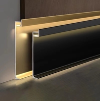 Plinthe lumineuse encastrée en aluminium de 15 cm/10 cm, bande de finition murale en métal pour plinthes de sol dissimulées