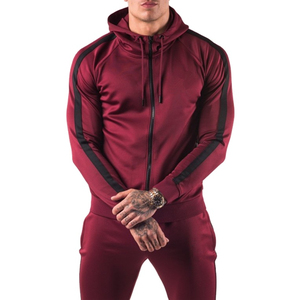 Conjunto deportivo para hombre, sudadera con capucha de algodón y pantalones de chándal con cremallera completa, ropa informal personalizada. - Product Image 1