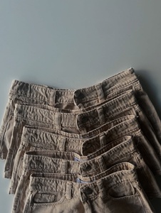 Shorts en jean marron vintage de haute qualité, en coton délavé, taille haute pour femme - Product Image 5