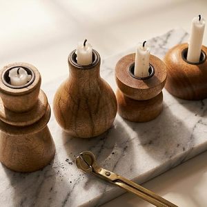 Luxury Handmade Wooden <b>Tapered</b> <b>Candle</b> Stand with Rustic Design for Home Wedding Decor - Product Image 3
