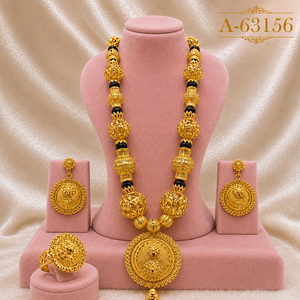 Conjunto de Joyería Étnica Chapada en Oro, Collar y Aretes con Diseño de Borlas, para Mujer, de Aleación, Modelo A-63148 - Product Image 6