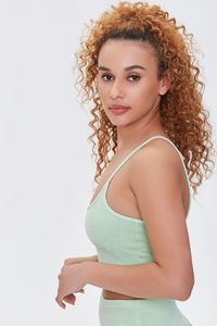 Ensemble de vêtements de sport tricotés pour femmes, couleur unie, respirant, sportif, pour la gym et le yoga, short au-dessus du genou, haut court, en Spandex et Nylon - Product Image 3