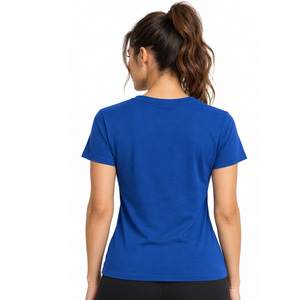 <b>Ladies</b> Gym T Shirts 100% Cotton Custom Fitness Workout <b>Tops</b> Wholesale OEM ODM Private Label Activewear Supplier <b>for</b> Women Export - Product Image 4
