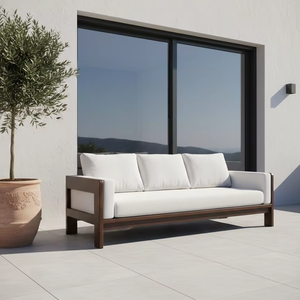 Canapé de terrasse moderne Miku 2 places, mobilier d'extérieur en osier synthétique, design élégant pour salon commercial - Product Image 5