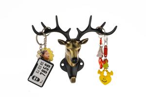 Modern Deer Antler <b>Key</b> Stand Self Adhesive <b>Wall</b> Mounted <b>Hook</b> Animal Head Jewelry Hanger for Entryway Door Bag Storage Rack - Product Image 2