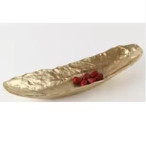 Plateau de service traiteur pour fruits secs ou dattes, finition dorée, vaisselle de table, offre spéciale - Product Image 1