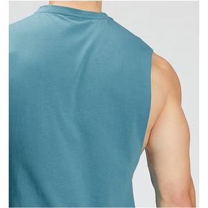 Sleeveless OEM Custom Gym Fitness Tank <b>Tops</b> for Men's Clothing <b>Plus</b> <b>Size</b> Cotton Breathable High Street Style Crewneck Tank <b>Tops</b> - Product Image 6