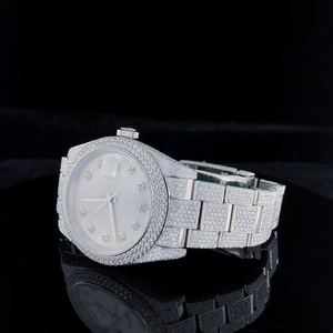 เครื่องประดับศิลปะสุดหรู ผลิตด้วยมือ รุ่นลิมิเต็ดอิดิชั่น  ทำจากสแตนเลสสตีล ประดับคริสตัลแซฟไฟร์  สำหรับทั้งชายและหญิง ดีไซน์คลาสสิก  พร้อมกลไก ETA - Product Image 2