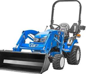 Tracteur utilitaire compact bleu LS Massey Ferguson 20 4x4 avec tondeuse autoportée, chargeur frontal, moteur diesel 4 temps, transmission par engrenages, haute productivité - Product Image 6