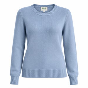 Pull en tricot anti-boulochage uni à col rond de longueur régulière pour femme - Product Image 1