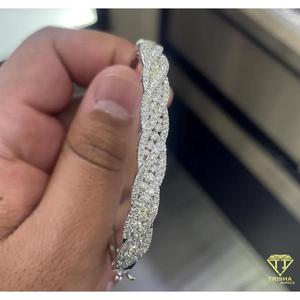 Twist Design Rose Gold Classic Lab Grown <b>Bangle</b> 925 Sterling <b>Silver</b> Luxury Sparkling <b>Bracelet</b> Women Bridal Party Jewelry Gift - Product Image 2