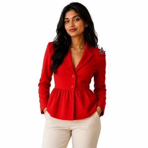 Vêtement grec d'honneur maçonnique pour femme, avec ourlet peplum, bouton unique, coupe classique, manches longues, élégant - Product Image 1
