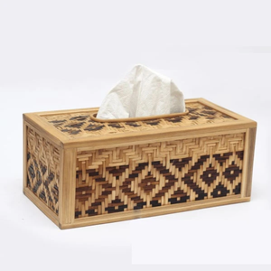 Cubierta para Caja de Pañuelos de Bambú Hecha a Mano – Portapañuelos Tejido Ecológico para el Hogar, la Oficina y el Hotel - Product Image 5