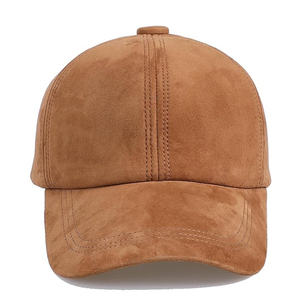 Unisex Genuine Suede Leather Baseball <b>Cap</b> Adjustable Back Strap for Men and Women Unisex Genuine Suede Leather Baseball <b>Cap</b> - Product Image 1