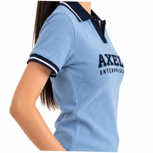 เสื้อโปโลผู้หญิง แขนสั้น คอปก สไตล์ลำลอง สำหรับกอล์ฟ รับผลิตเสื้อผ้าตามแบบ OEM ทรงปกติ ชายเสื้อตรง - Product Image 6